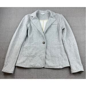 Ecru Women Small Gray Knit Blazer Light Weight Minimalist